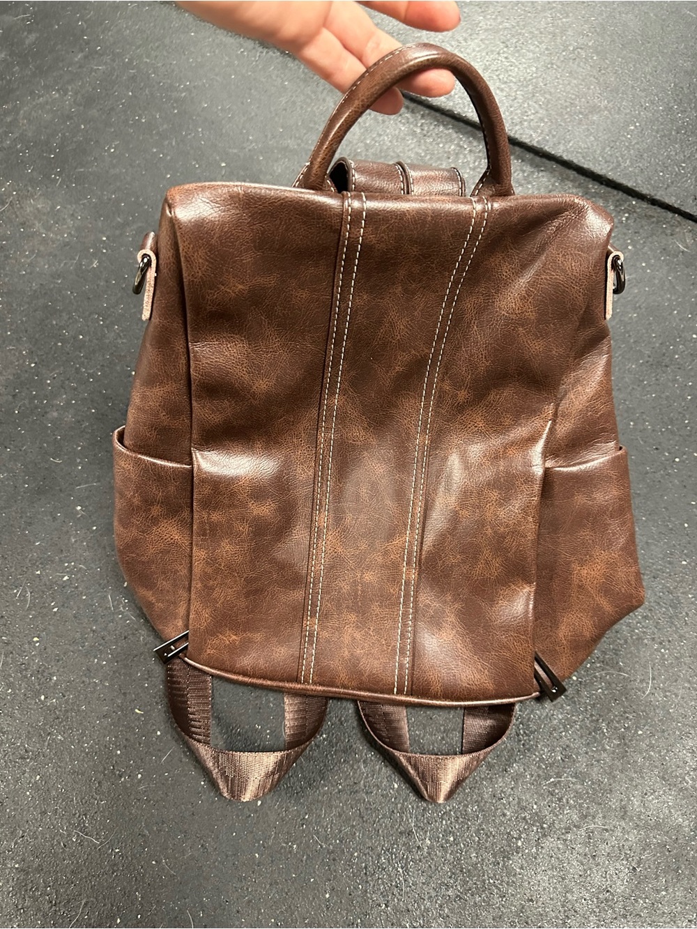 Classic Brown Faux Leather Backpack - Versatile Everyday Bag: NWOT!